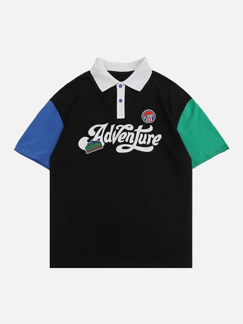 T Shirts Aelfric Eden Adventure Cute Patchwork Polo Tee Abricot | XLQ-42031478